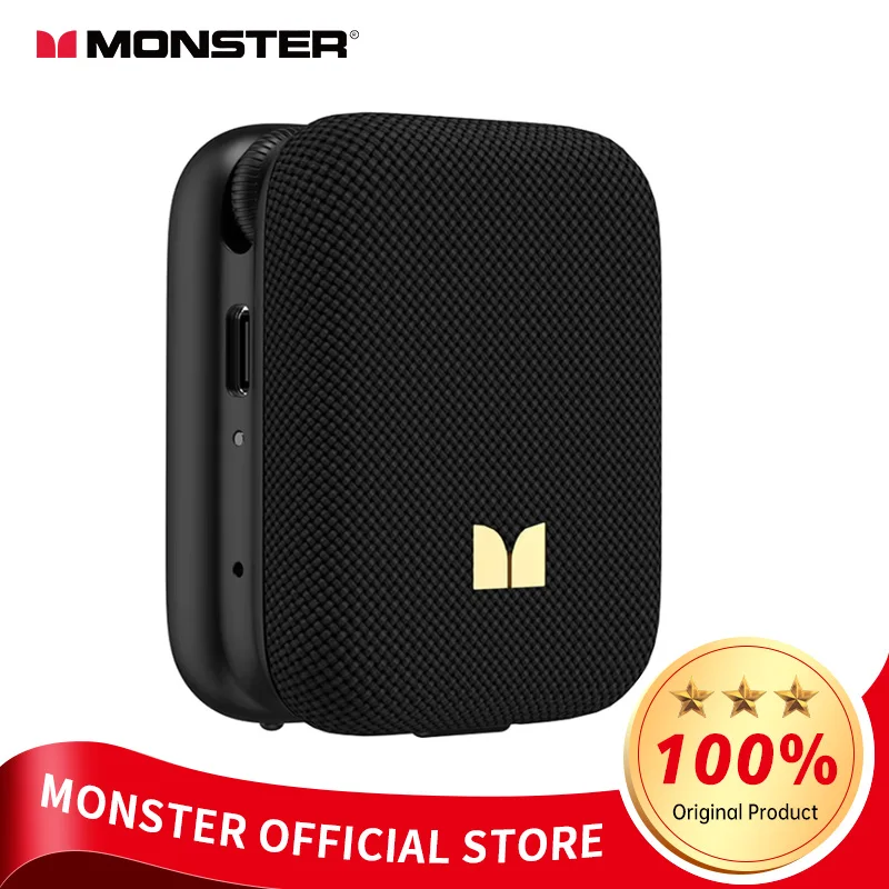 Monster M17 Mini Bluetooth 5.4 Speaker Portable Wireless Loudspeaker Magnetic Clip Design HIFI Bass Stereo Outdoor Travel
