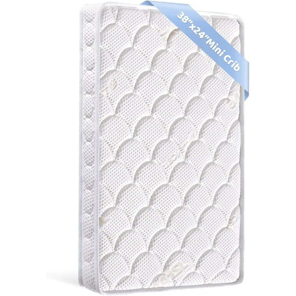 

38x24x4 Inch Dual Sided Crib Mattress with Firm Support and Comfort Foam - Breathable, Quiet, and Odorless for Most Mini Cribs (