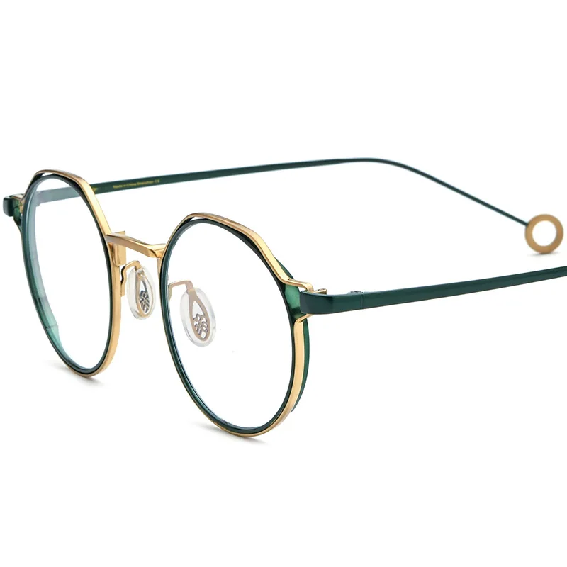 Pure titanium myopia glasses frame men polygonal retro glasses frame women can match myopia