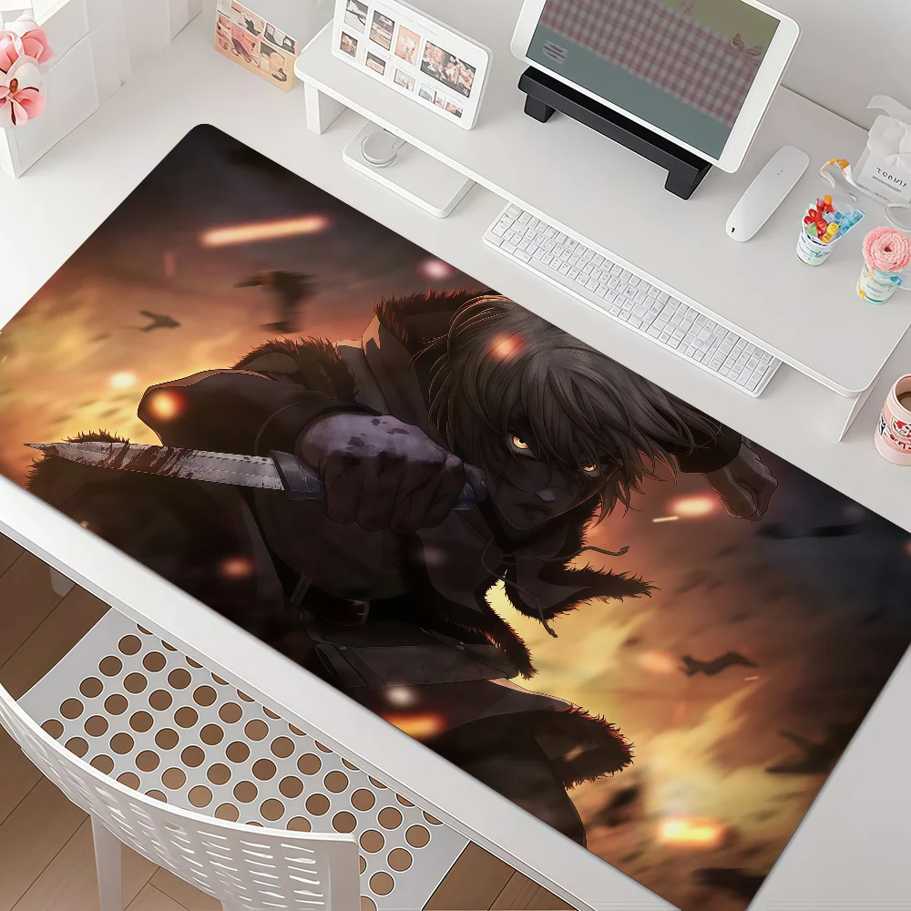 Anime V-Vinland S-Saga Mouse Pad Anti Slip Rubber Edge Locked Thickened Laptop Gaming Desk Mat