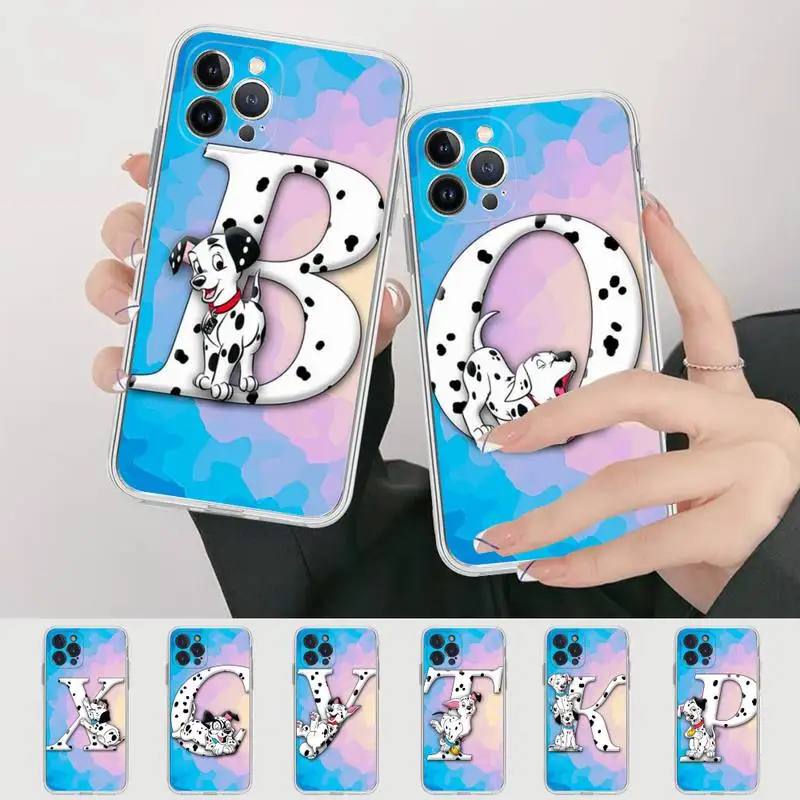 Disney 101 Dalmatians Letter Phone Case For iPhone 14 13 12 Mini 11 Pro XS Max X XR SE 6 7 8 Plus Soft Silicone Cover