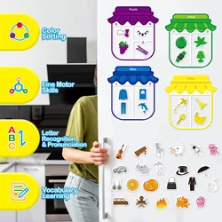 Montessori Magnetic Stickers Magnetic Color Sorting Set for Refrigerator Whiteboard