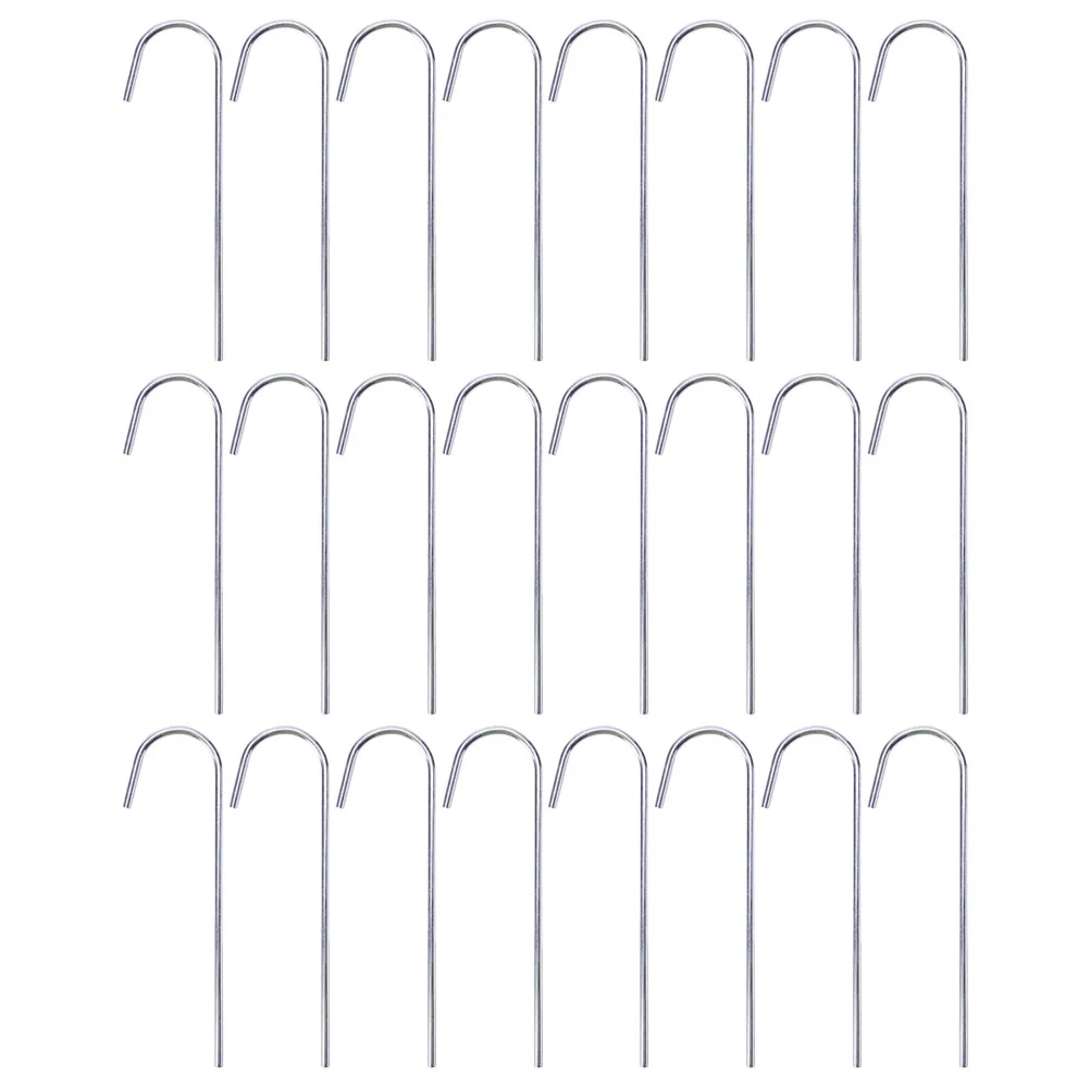 

24 Pcs Semicircle Stake Tent Spike Stakes Football Frame Fixing Major Pegs Outdoor Snow Steel Camping Accessories Nail