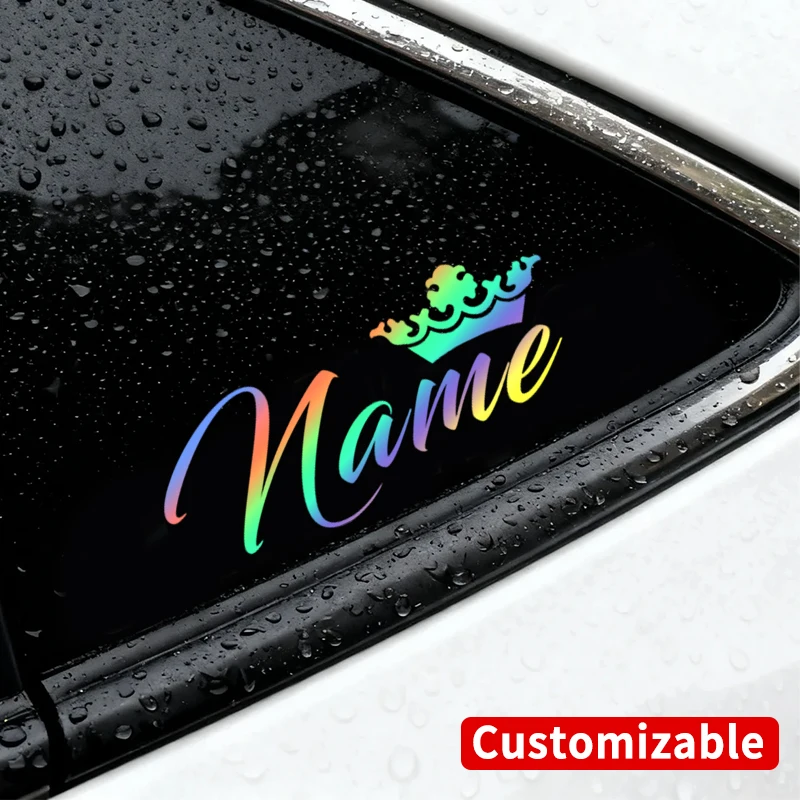 1PC Custom Your Name with Crown Personalized Motorcycle Sticker Self-Adhesive DIY Cup Car Waterproof Universal Vinyl Decals
