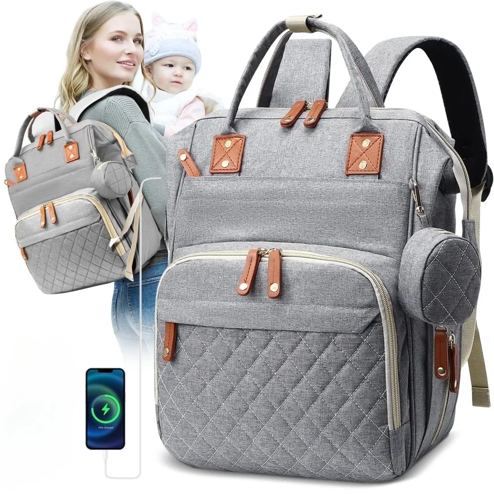 

Diaper Bag Backpack Baby Essentials Travel Tote Water Resistant Diaper Bag Insulated Baby Bag with Stroller Straps Pacifier Case