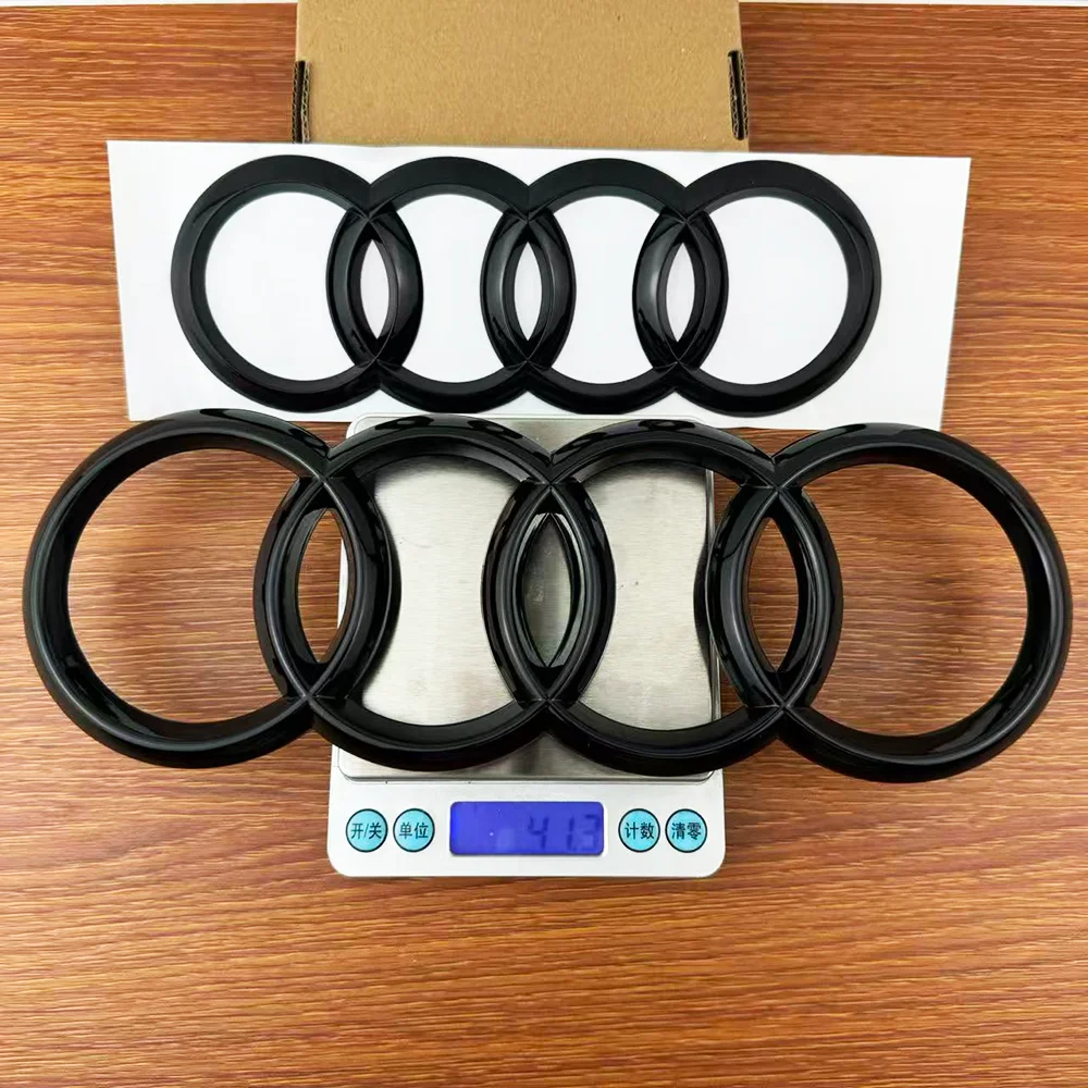 4 Rings Logo ABS Car Front Hood Emblem Bonnet Badge Rear Trunk Badge For Audi A3 A4 A5 A6 A7 A1 Q2 Q3 Q5 Q7 Q8 TT Sline Quattro