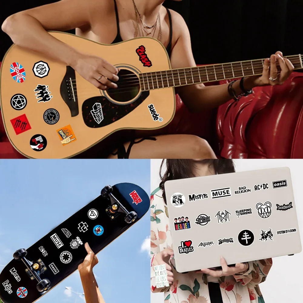 10/56 pezzi divertenti cartoni animati rock band graffiti adesivi decorazione creativa custodia per cellulare fai da te notebook tazza d'acqua giocattolo regalo adesivo
