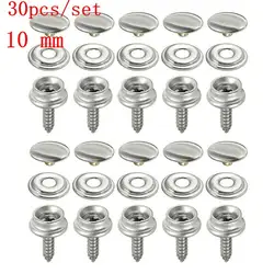 30pcs Stainless Steel Tapping Snap Fastener Kit Tent Marine Yacht Boat Canvas Cover Tools Sockets Buttons Car Canopy Accessories