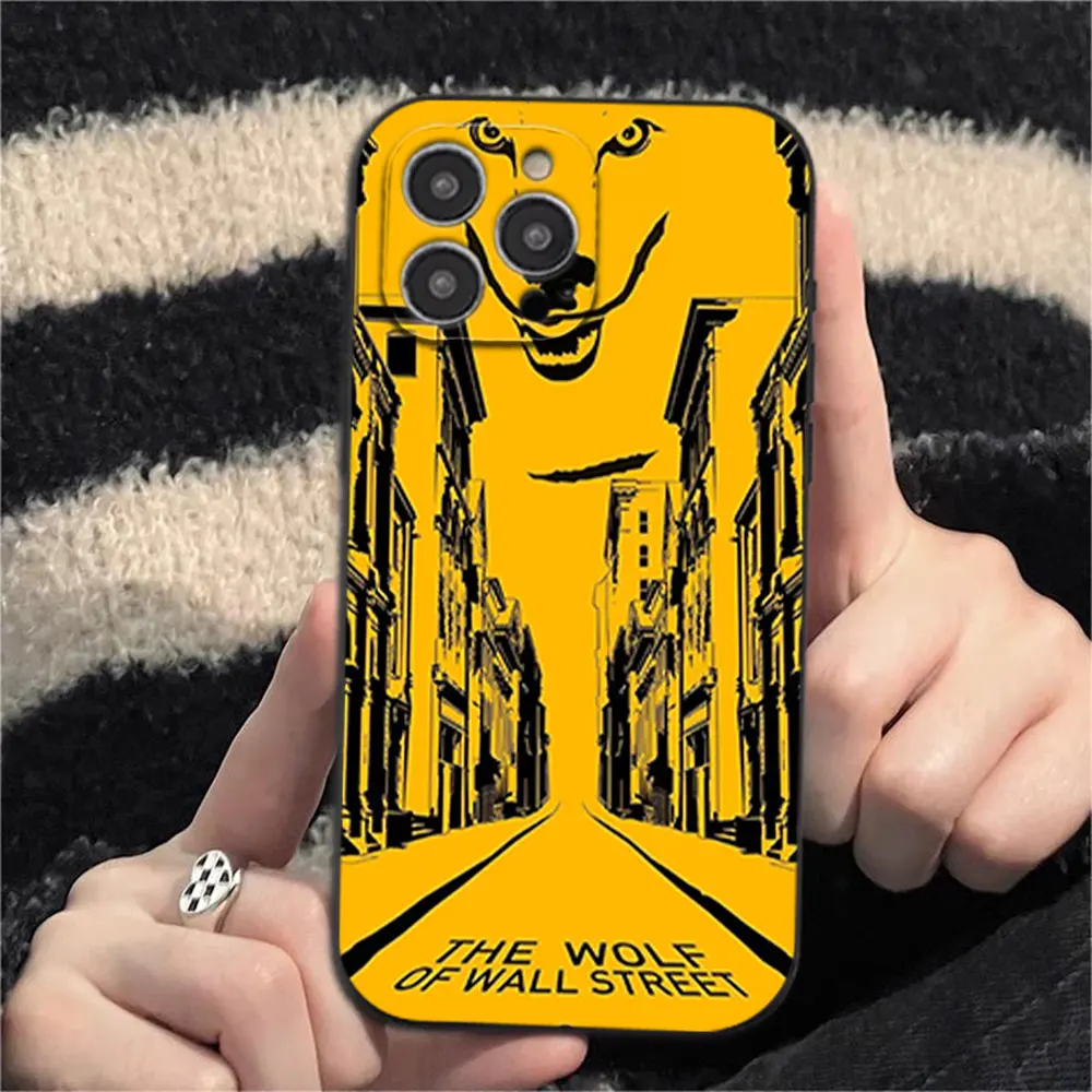 The movie T-The Wolf of Wall Street Phone Case for iPhone 12 11 13 14 15 16 Max Pro Plus Black Soft Silicone shell image 3