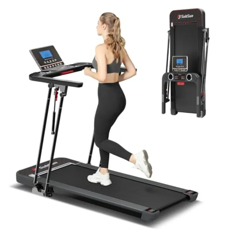 

Portable Folding Treadmill for Home Use with Pulse Sensors 260 lb Capacity 7.5 MPH Speed Low Noise LCD Display Bluetooth Speake