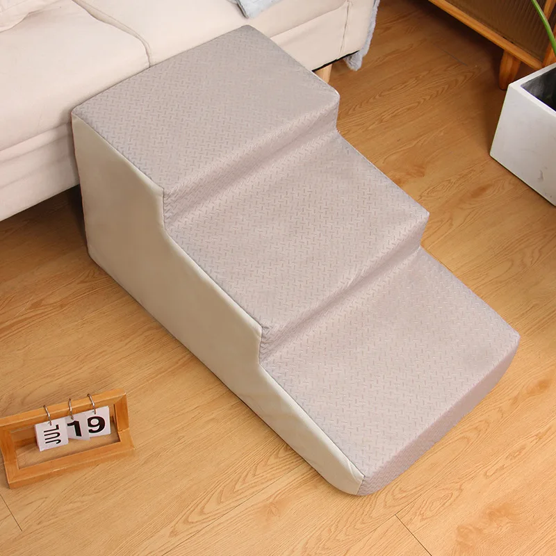 

Pet Supplies Three-layer Pet Square Ladder Non-slip Leather High Rebound Removable and Washable Dog Going To Bed Stairs