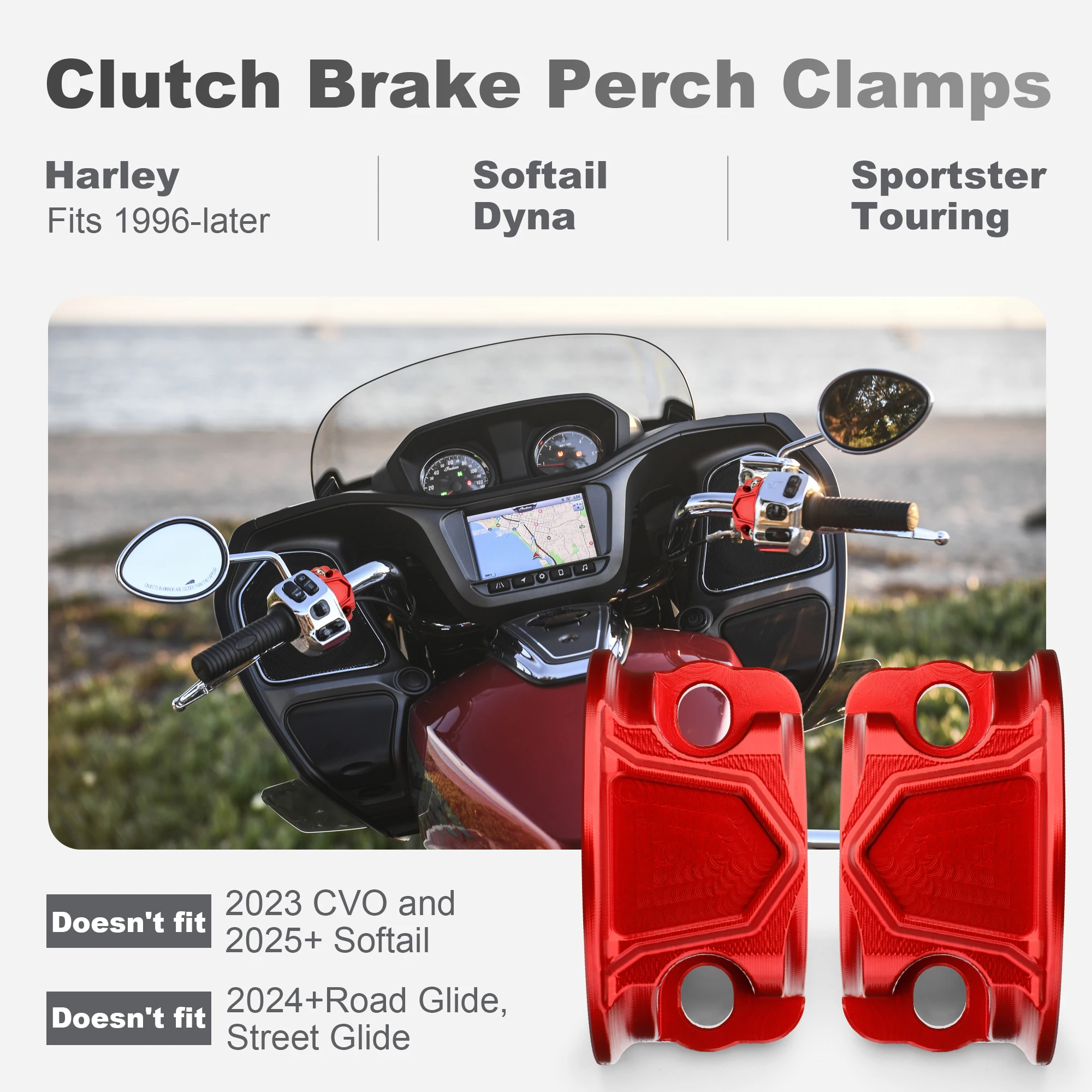 Motorcycle Clutch Brake Perch Clamp Halves 1