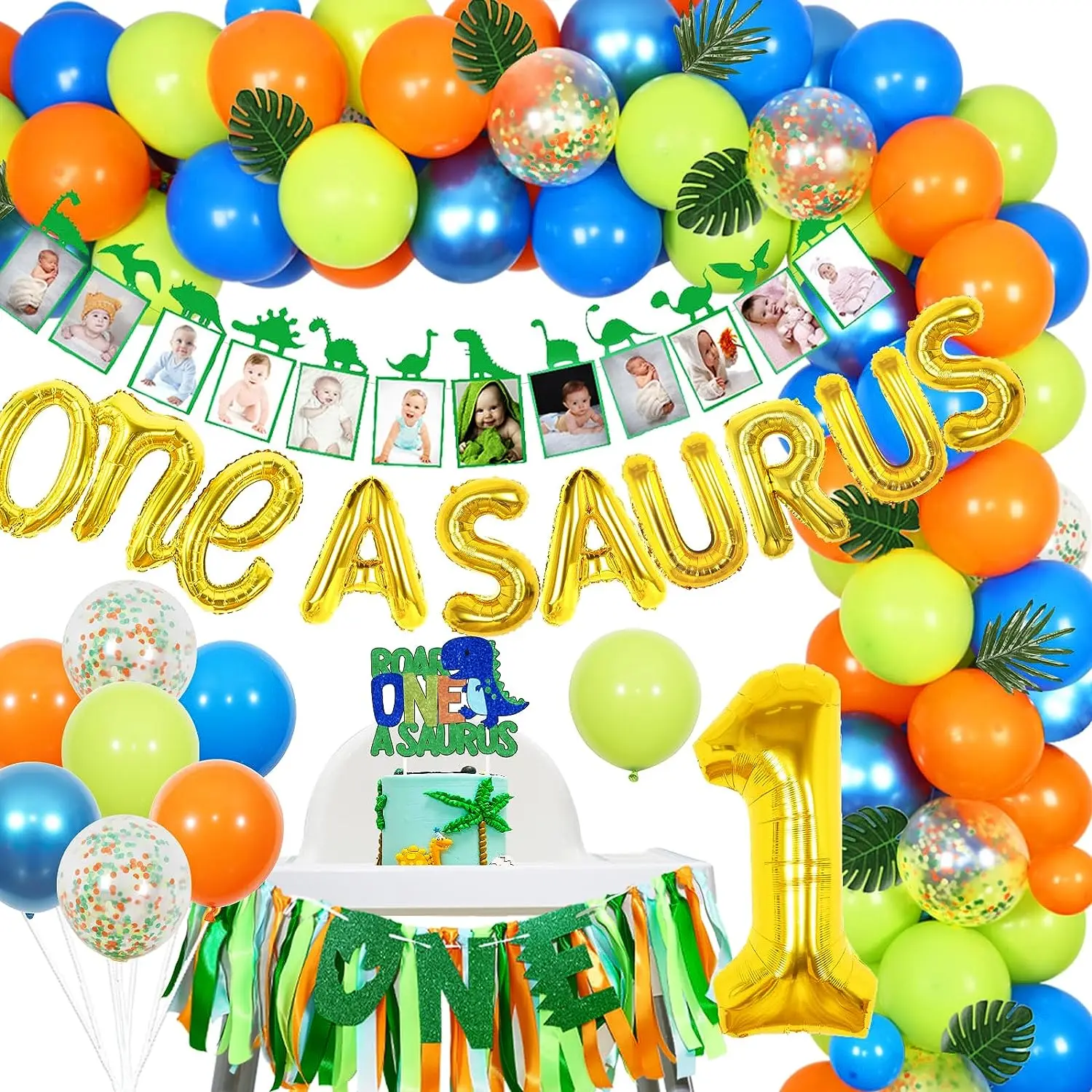 

One A Saurus Dinosaur 1st Birthday Party Decorations Supplies One A Saurus Foil Balloons Dinosaur First Birthday Photo Banner