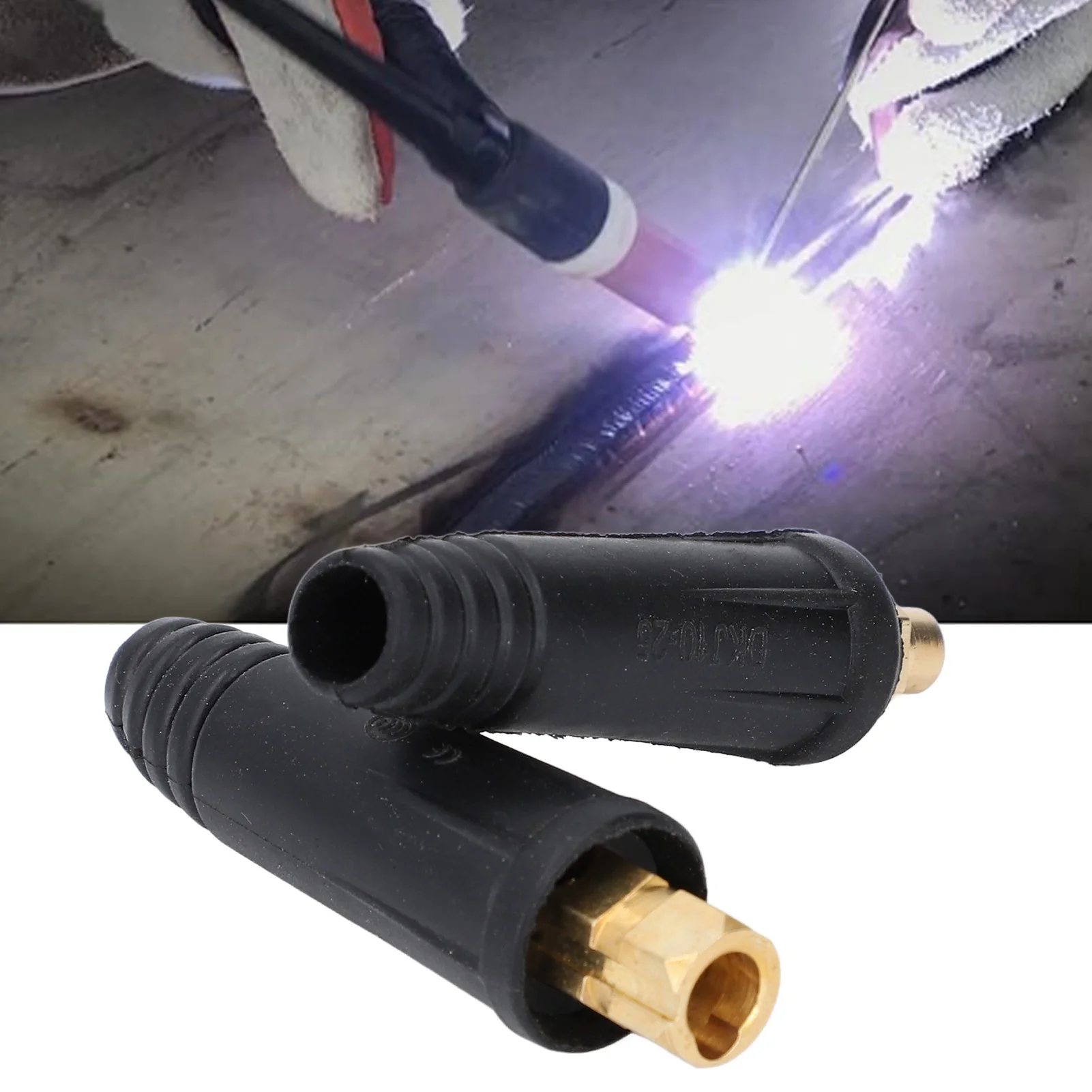 Welding Cable Connector High Hardness Oil Proof 1 Pair Welding Cable Fitting Easy Connection DKJ10‑25 DKZ10‑25 for TIG