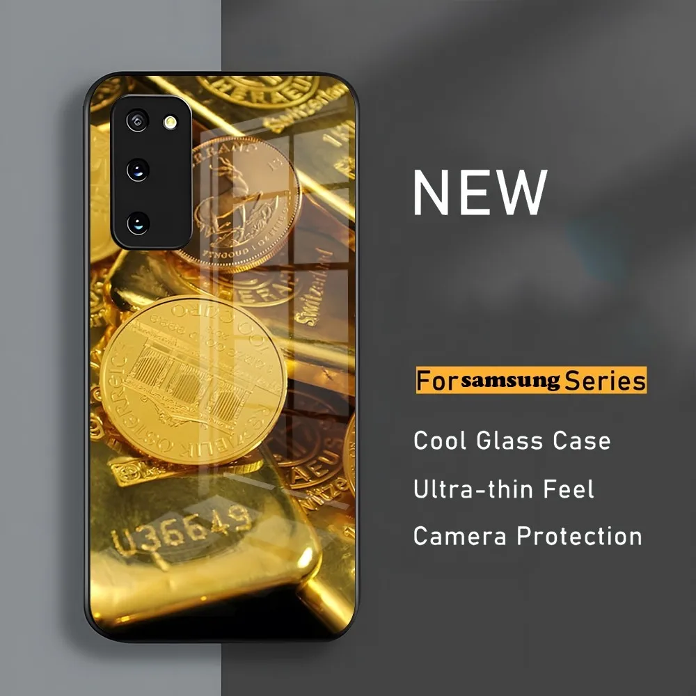 Switzerland Fine Gold Phone Case  for Samsung player s 24 ultra plus 23 22 21 20 a 34 54 53 note20 m 54 new 2024 glass cover