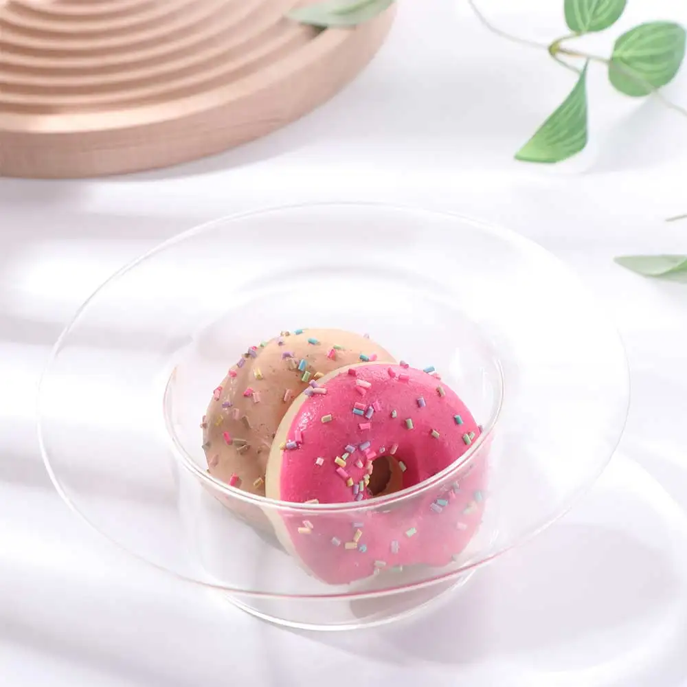 

Home Decoration Transparent Glass Bowl Decorative Household Yogurt Bowl Straw Hat Shaped Fruit Salad Plate Ice Cream