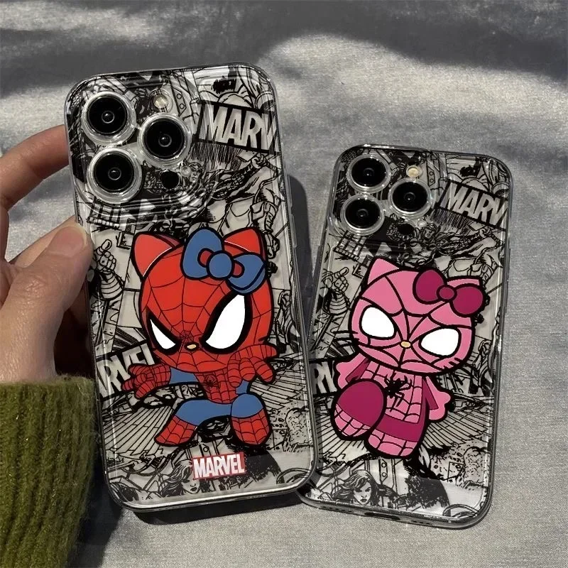 Hello Kitty Cases Sanrio 3D Stereoscopic For iPhone 15 14 13 12 11 Pro Max Mini XR XS 8 Plus Soft Silicone Shockproof Back Cover