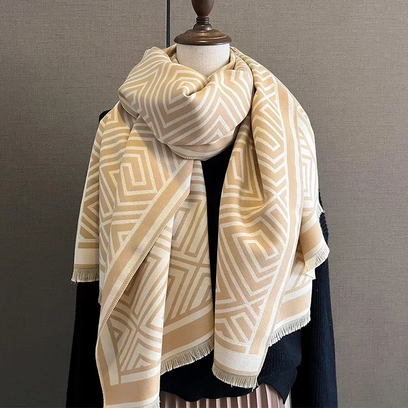 2024 New Women\'s Scarf Luxury Design Double sided Cashmere Feel Scarf Warm Scarf Shawl