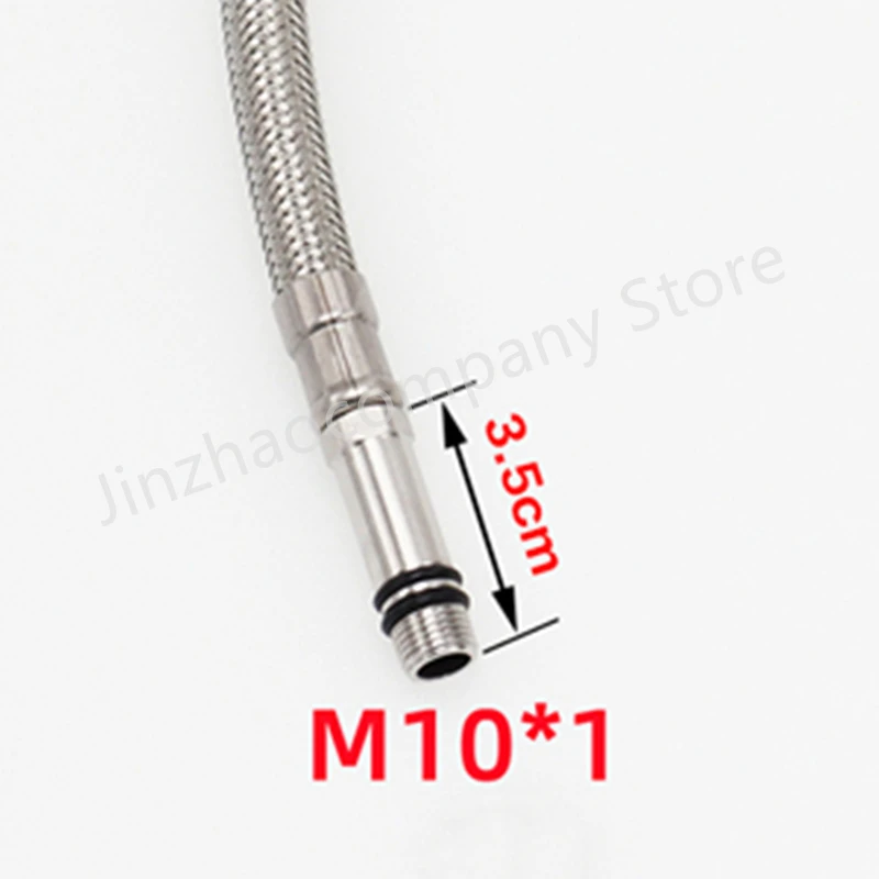 40/50/56/60cm M10*1 Faucet Hose 304 Stainless Steel Braided Hose Cold Hot Water Pipe Kitchen Sink Faucet Connection Pipe