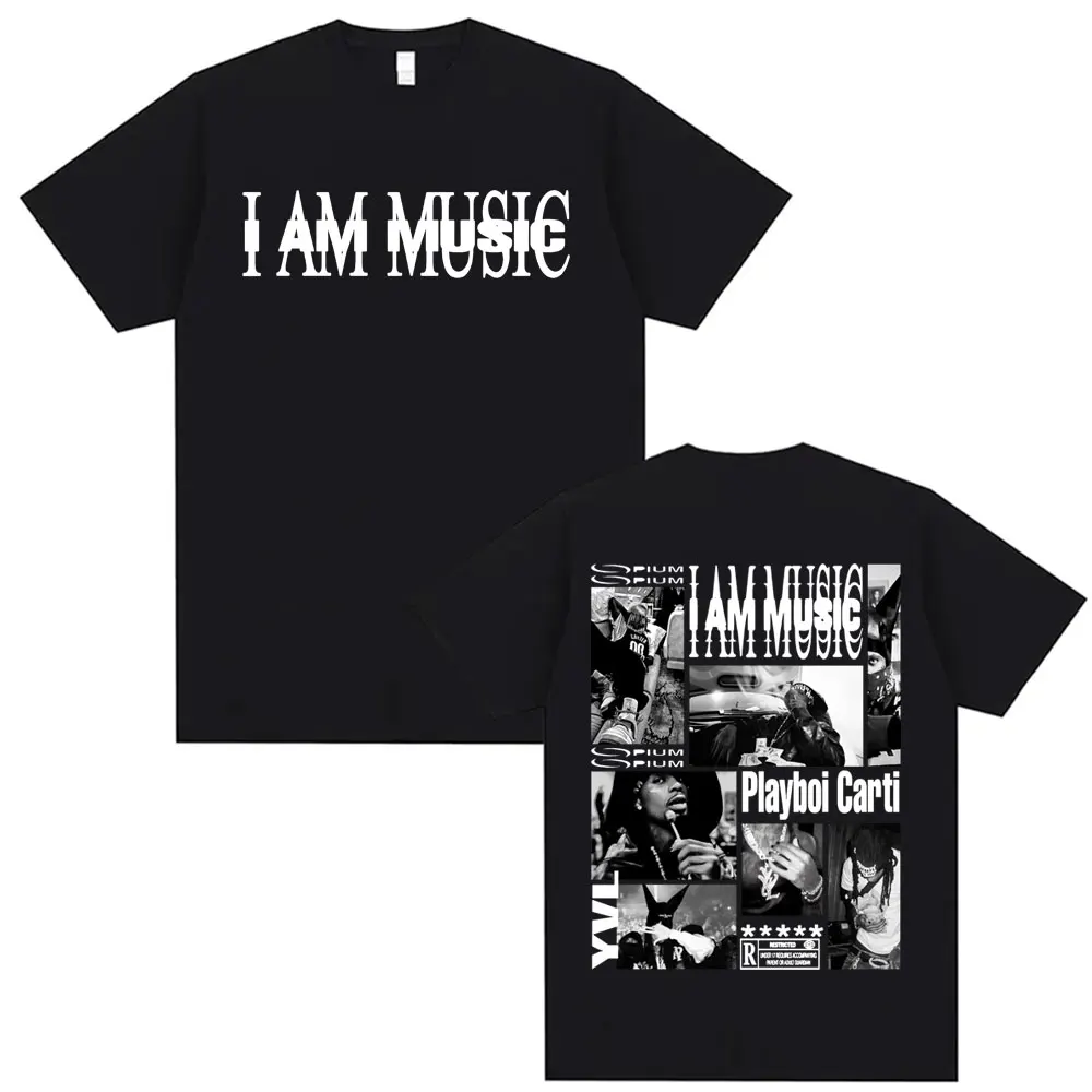 Rapper Playboi Carti I AM MUSIC Album Logo T Shirt for Men Fashion Gothic Hip Hop Street T-shirts Unisex Summer O-Neck Tops Tees