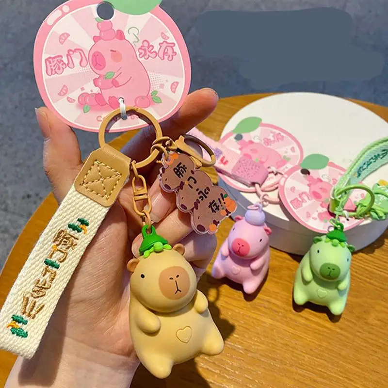 Cute Capybara Keychain Musical Super Cute Creative Capybara Keychain Playing Music Funny Doll Capybara Pendant Realistic