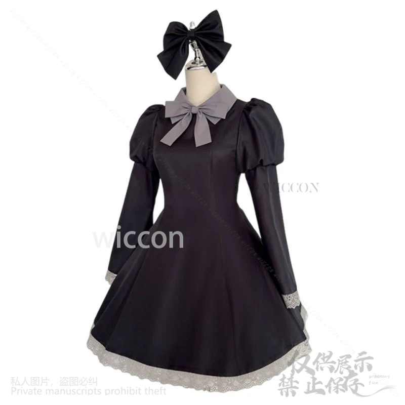 Anime Höschen & Strümpfe mit Strumpfgürtel Cosplay Strumpf Anarchie Kostüm Schwarz Goth Kleid Jirai Kei Lolita Lange Perücken Maßgeschneidert