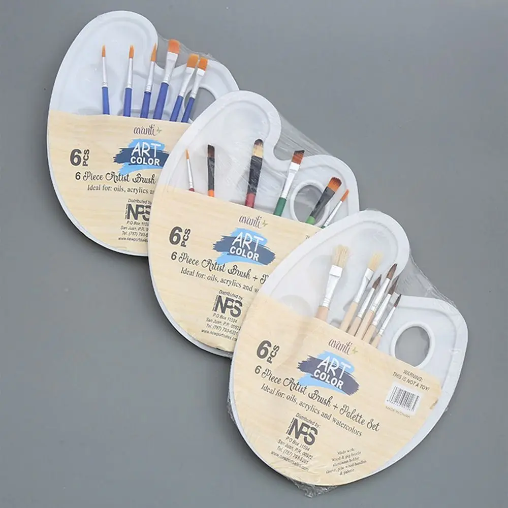 

Coloring Drawing Gouache Brush Artist Art Oval Palette Brush Set Art Painting Supplies Oil Painting Palette Watercolor Tray