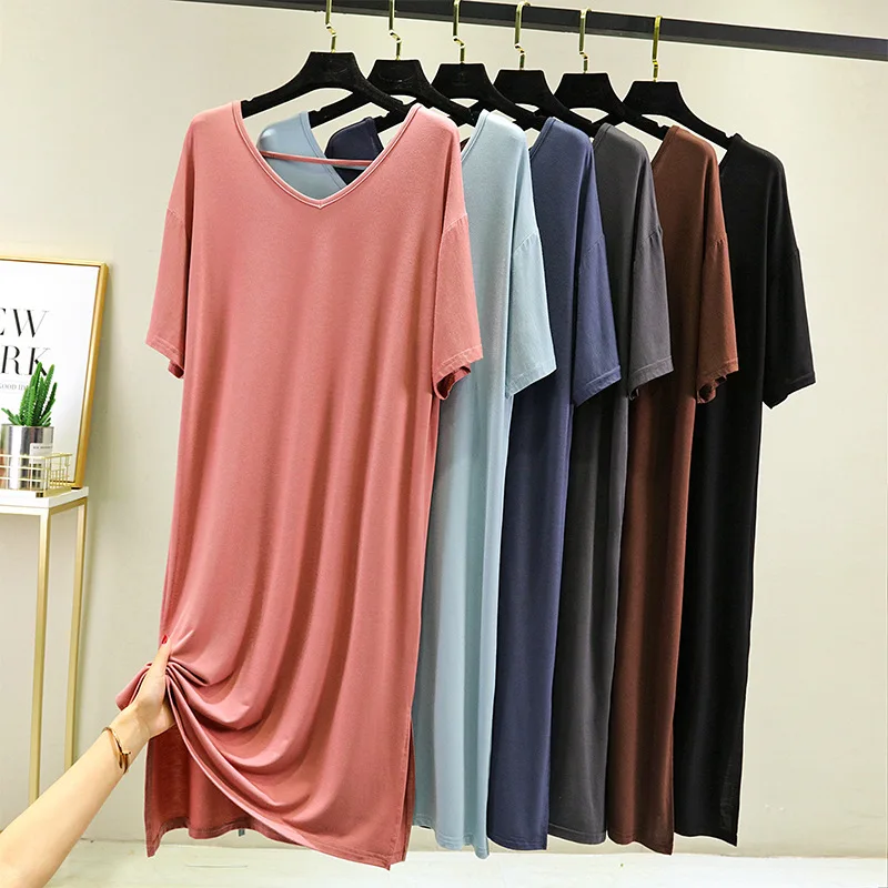 

Women's Backless Hollow out Thin Summer Spring Long Dress Slimming Base Shirt Sleepwear V-neck Polyester Fiber Home Clothes
