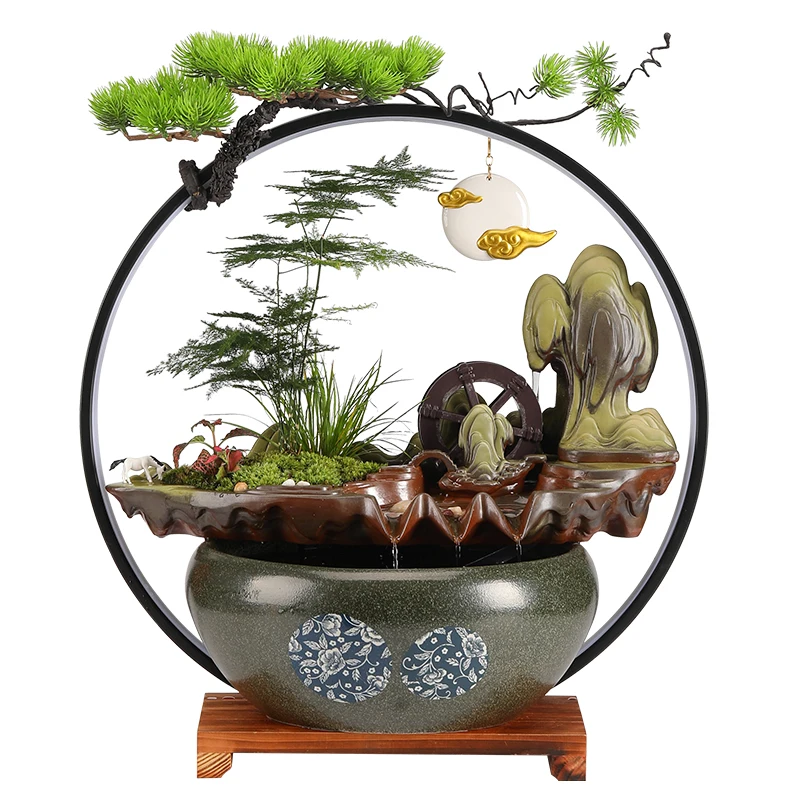 

Lucky water ornament, circulating water, living room wealth creation, home decoration, office desktop