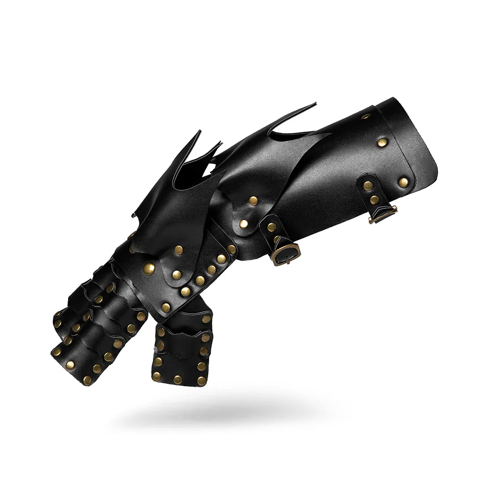 Steampunk Robotic Arm Halloween Dance Party Pu Leather Decorative Gloves Fashion Bracer Cosplay Accessories