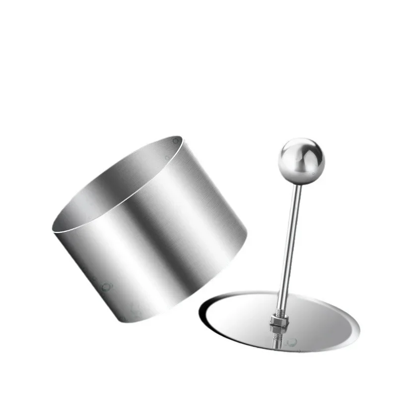 Round Stainless Steel Rices Ball Mold with Pusher Cake Mousse Tiramisu Cold Dish Easy Demoulding Sushi Making Mould Kitchen Tool