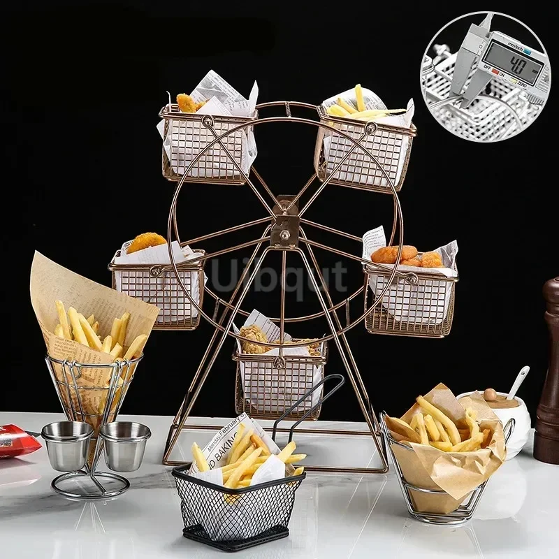 French fries chicken wings Ferris Wheel Food Rack Snack Rack Vintage Party Rotatable Pastry Cupcake Holderr fruit dessert JJ4993