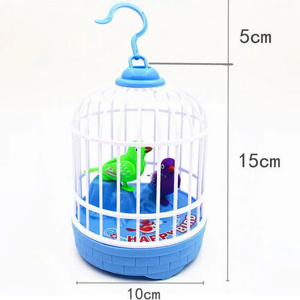 Inductive Sound Voice Control Bird Cage Funny Toy Children Pet Toy Animal Simulation Birdcage Kids Toy Gift Garden Light Music