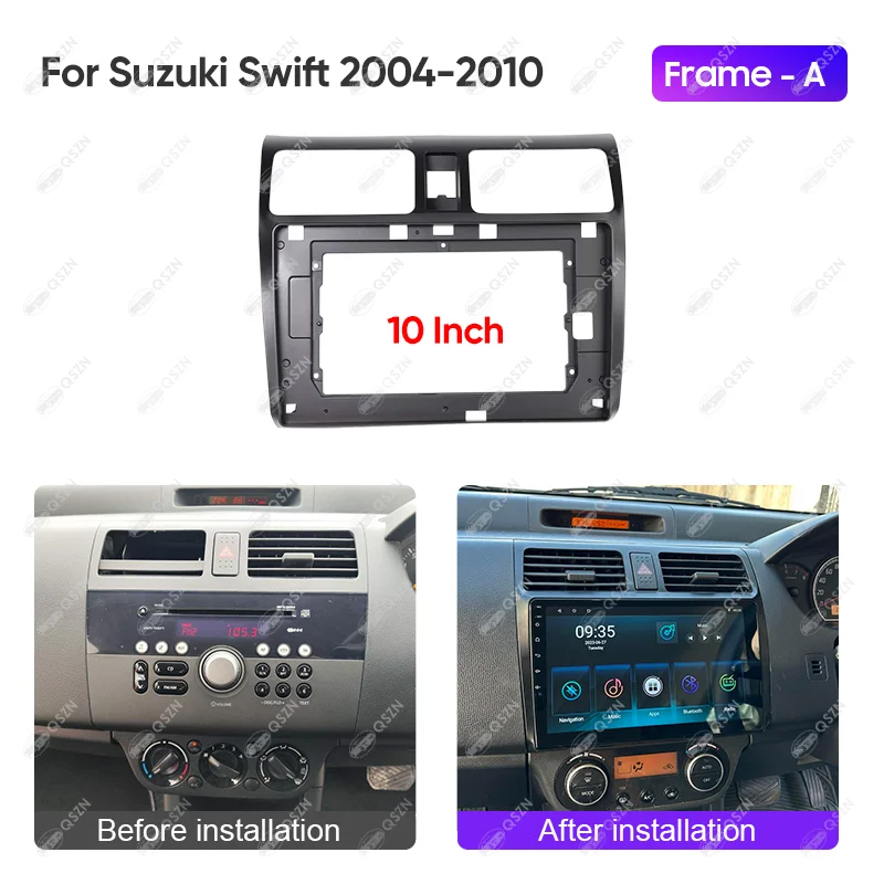 9/10 INCH Car Radio Fascia Frame For SUZUKI SWIFT 2009-2018 Video Player Multimedia Navigation Harness Cable Canbus  Decoder