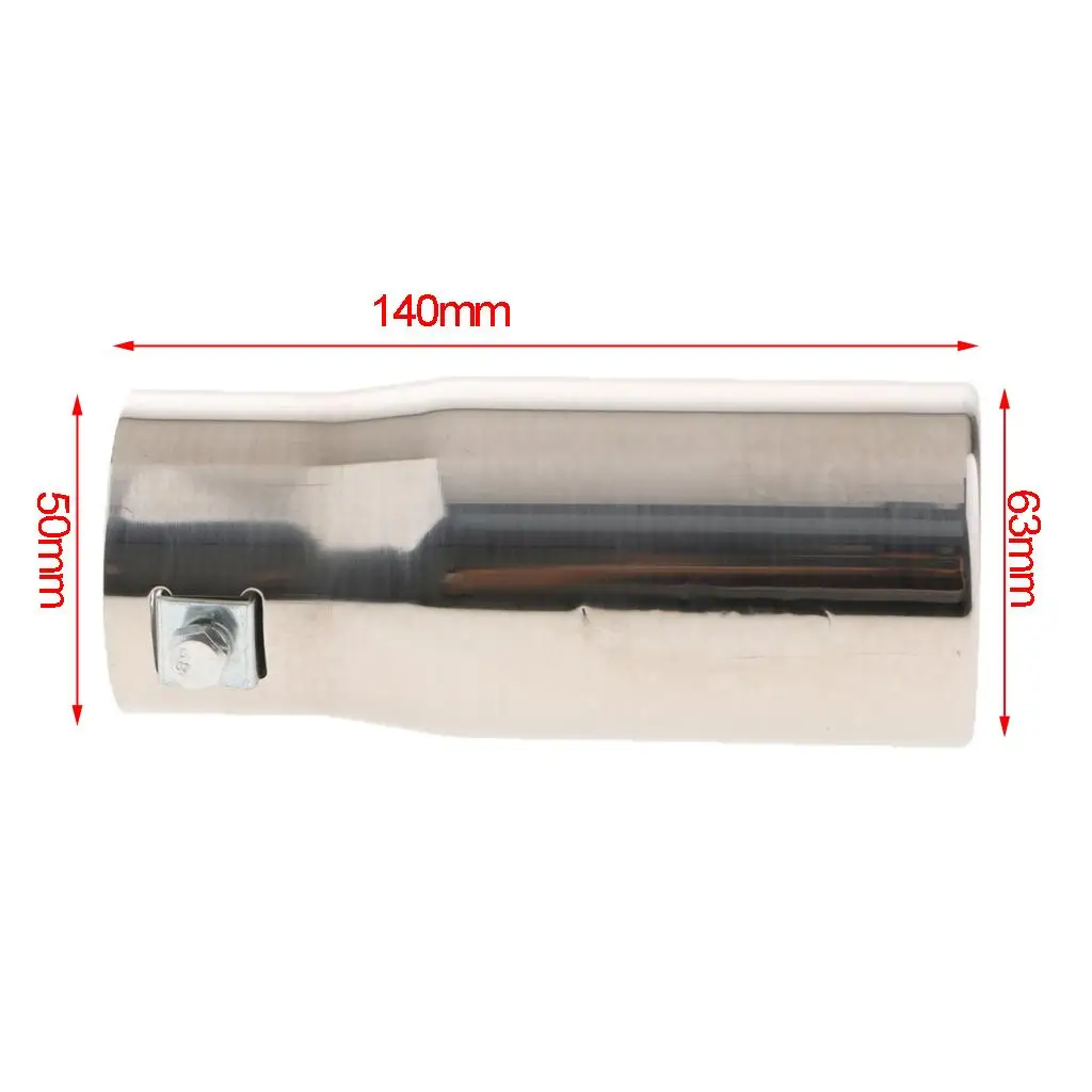 1PC 30-50mm Inlet Stainless Steel Exhaust Pipe Trim Car Tip Tail Muffler Tail Throat Silver for Universal Auto Styling - view 6