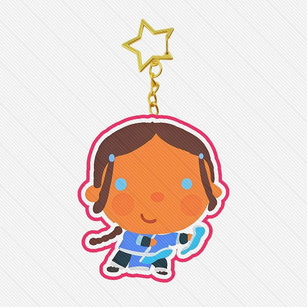 6CM Hot-blooded American Avatar Legends  Acrylic Keychain Model Cosplay Characters Ornament Accessories Goods Collection Gifts