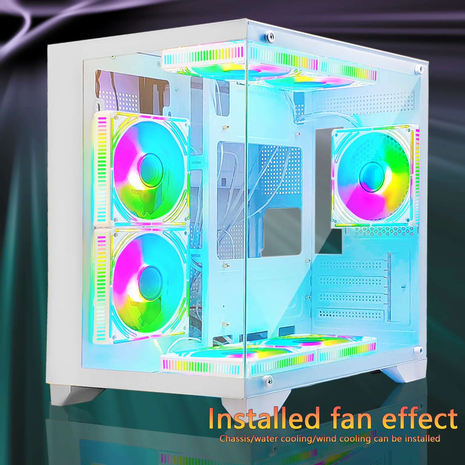 MANMU 120mm LED Computer Fan 12V RGB Controller pc Fan Gaming pc Cpu Fan Argb Chassis PWM Ling Mirror Fan Connection Controller