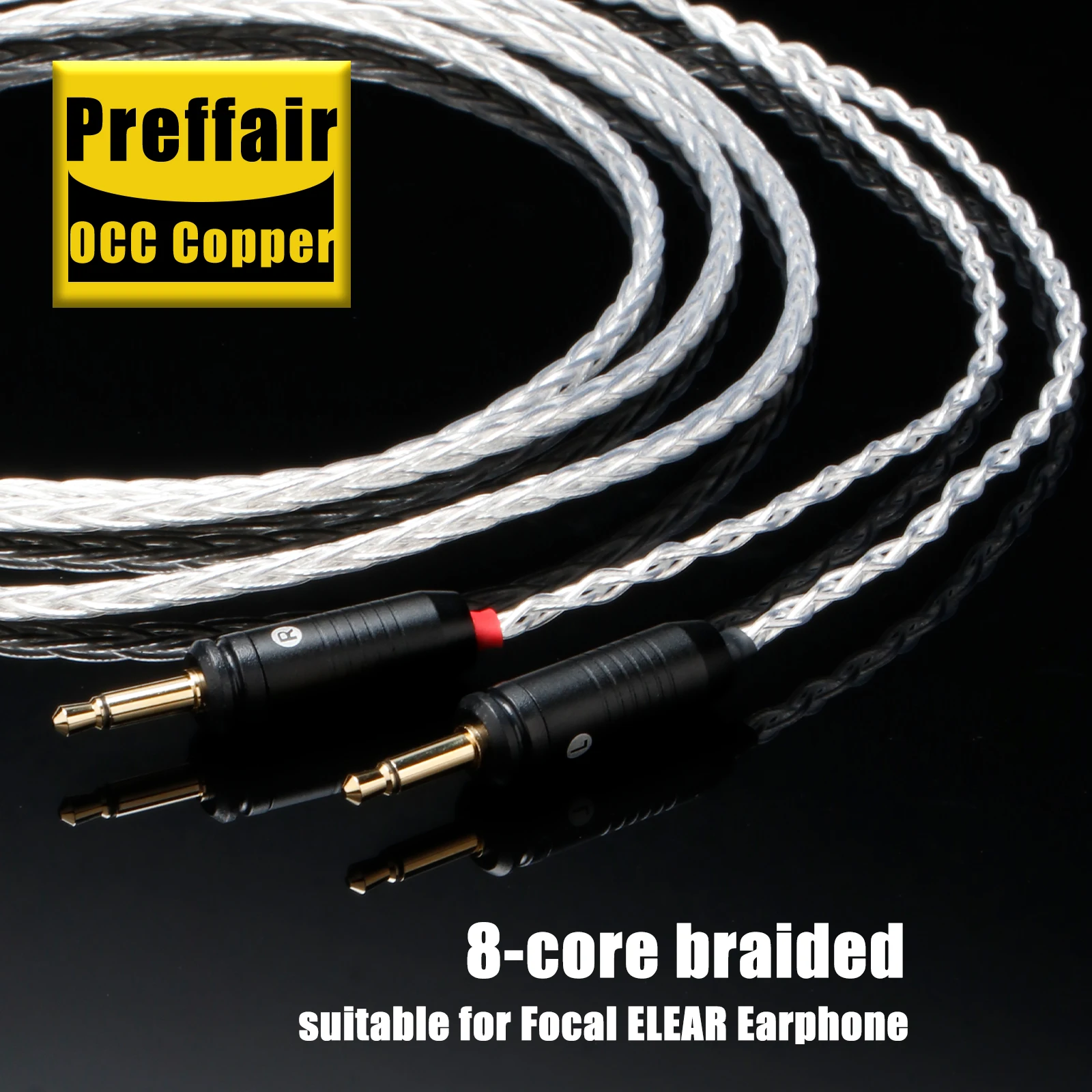 8core Headphone Cable OCC Silver Plated 6.35mm to 2 X 3.5mm Upgrade Earphone Adapter Cable With Microphone Stereo Earbud