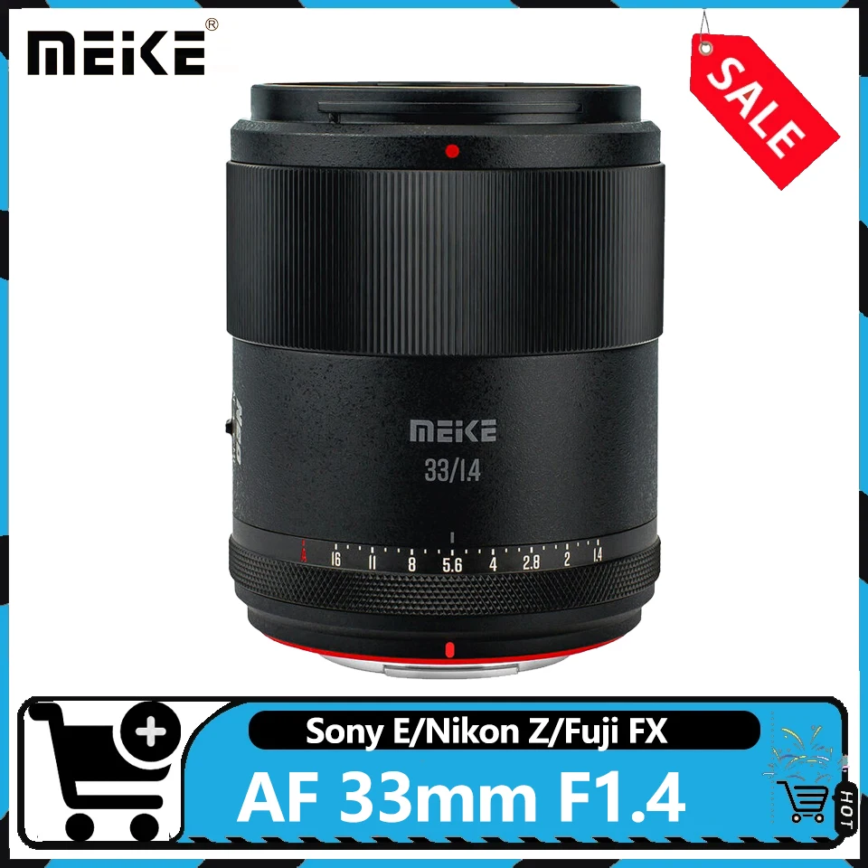 

MEKE AF 33mm F1.4 APS-C Auto Focus Lens Wide Angle Fixed Focus Large Aperture Lens for Sony A6600 Fuji X-T5 Nikon ZFC