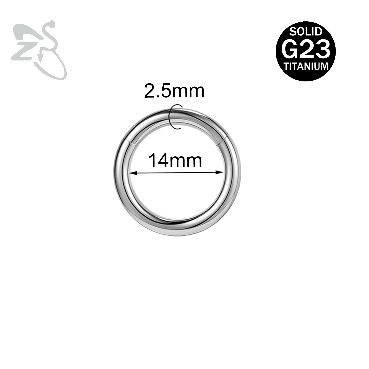 ZS 1PC G23 Titan Creolen für Frauen Silber Überzogene Kreis Ohrring Große Gauge Seputm Nasenring 2/4/6/8/10/12G Punk Ohrring