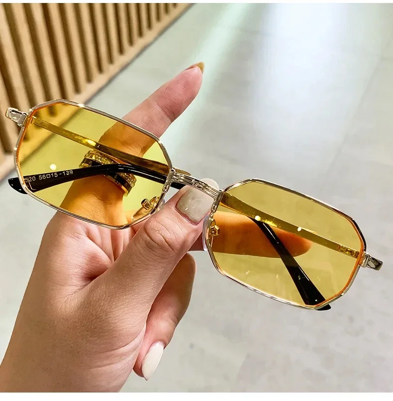 Narrow Men's Sunglasses Fashion Rectangle Women metal Luxury Brand Sun glasses 2024 Classic Glasses UV400