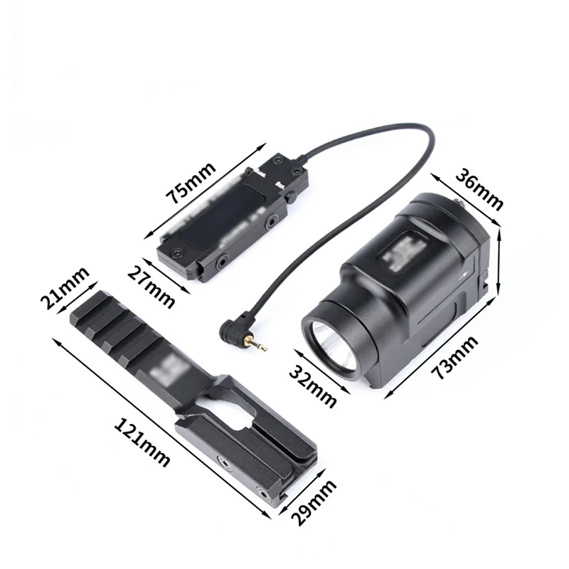 Imagem -06 - Wadsn-lanterna Tática de Metal Strobe Led Ak-sd Luzes de Armas com Interruptor Poderoso Rifle de Caça K2p Klesch 2p Ar15 Ar15