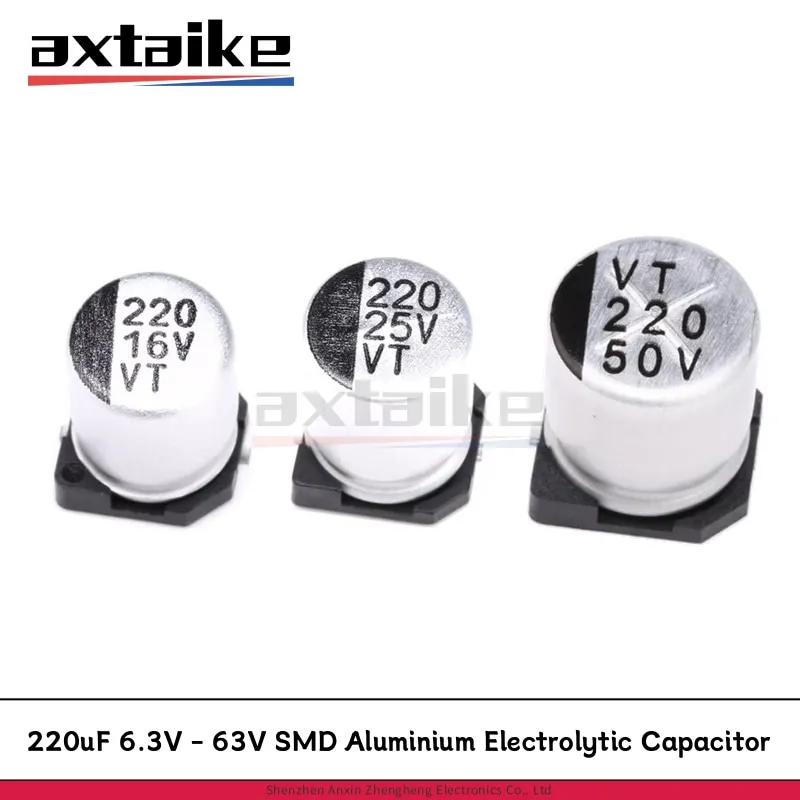 

20PCS 220uF 6.3V 10V 16V 25V 35V 50V 63V 220 6.3*5.4 6.3*7.7 10*10.5mm SMD Aluminium Electrolytic Capacitor SMT Surface Mount