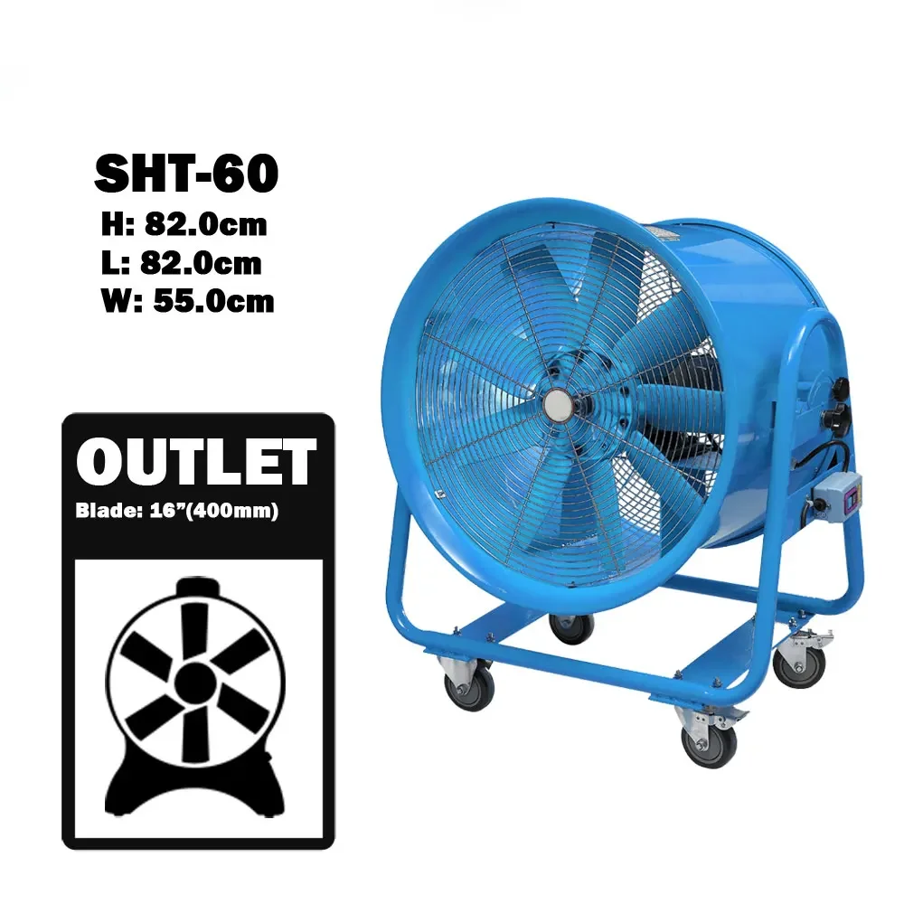 24Inch Big Movable Heavy Duty Industrial Metal Cylinder ETL SAA Axial Exhaust Blower Fan Portable Ventilator OEM