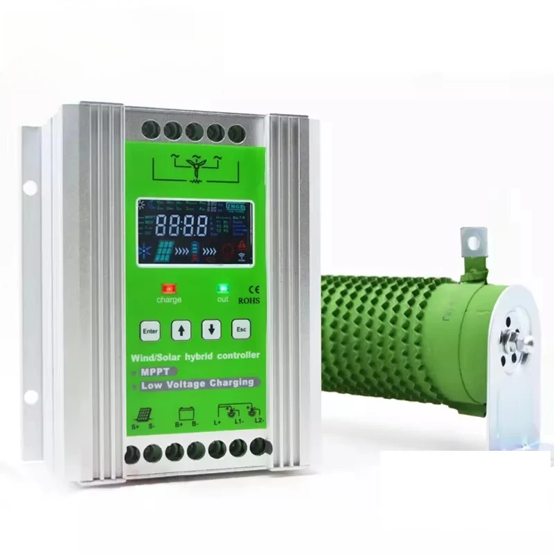 MP P T 12V 24V 48V Wind Sola.r Hybrid Controller RS485 Communica.tion 1000W Wind Turbine A.nd 1000W Sola.r Energy System