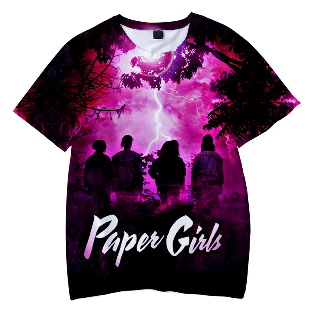 

Paper Girls Tshirt Crewneck Short Sleeve Tee Women Men T-shirt American Television Casual Style 3D Clothes