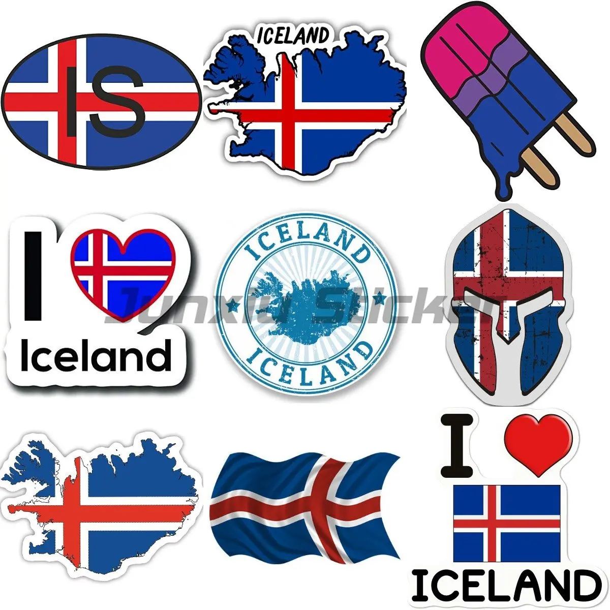 Iceland Country National Flag Map National Badge Car Stickers Laptop Window Wall Decals Windshield Car Accessories