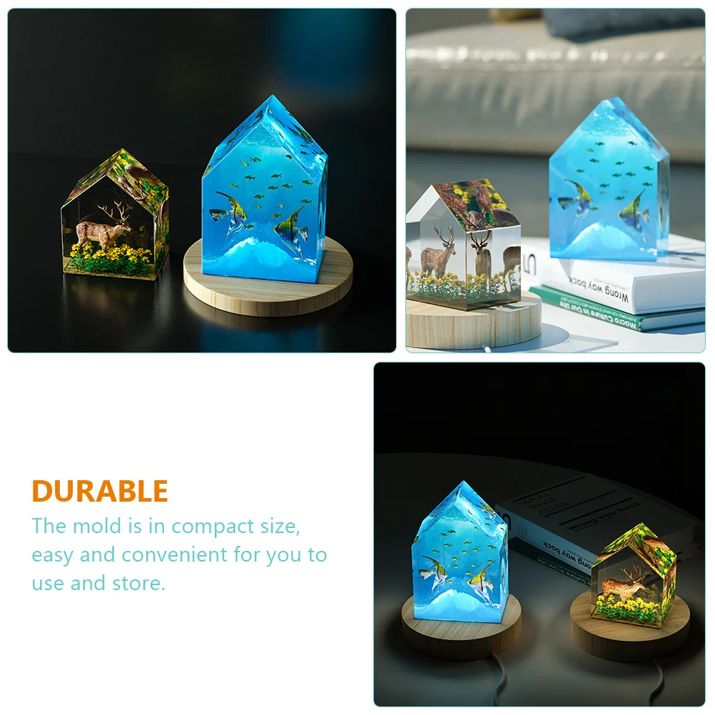 

2pcs Silicone Molds Heart Shape House Mold Epoxy Resin Ornament Making Diy Decorative Molds For Household