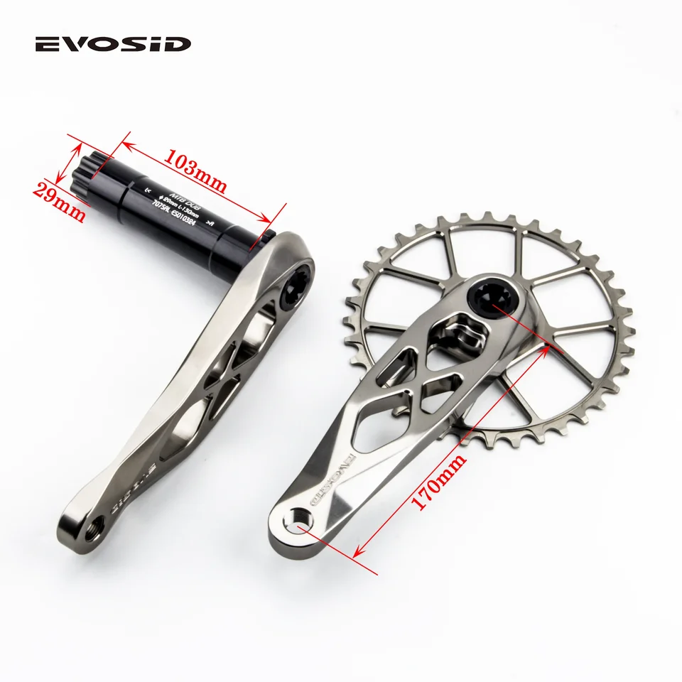 EVOSID マウンテン自転車クランクセット超軽量 MTB バイククランク DUB