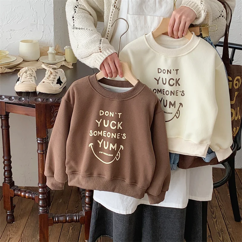 

Boys Hoodies Sweatshirts Cotton Tops Outwear 2024 Letters Spring Autumn Kids Christmas Gift Teenagers School Children's Clothing